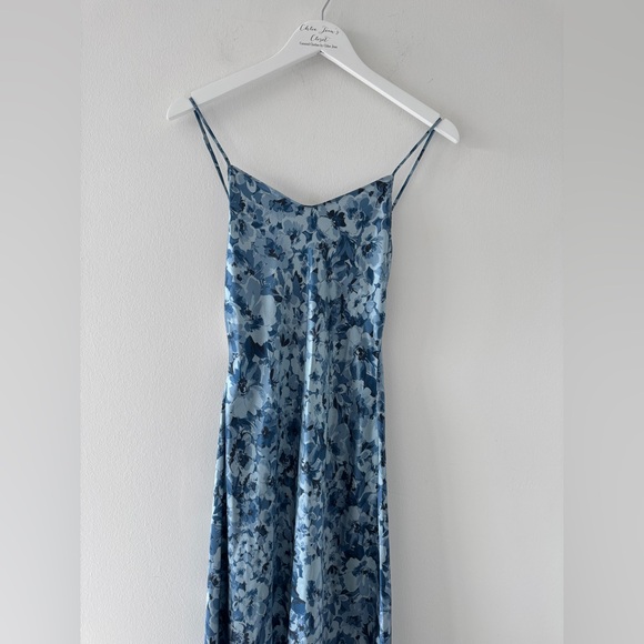 REFORMATION NWT Parma Floral Blue Silk Dress XS - Picture 4 of 8